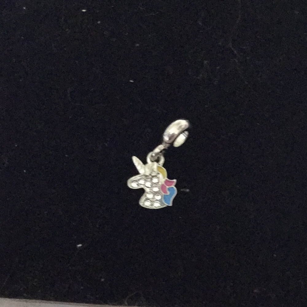 Sterling silver unicorn with crystal charm
